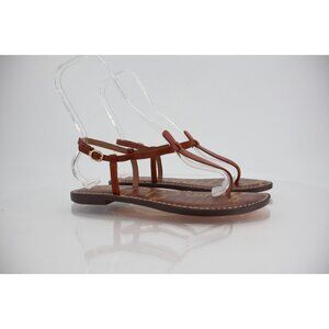 Sam Edelman Women Gigi Slingback Thong Sandals Size 9.5 Brown Leather Flats